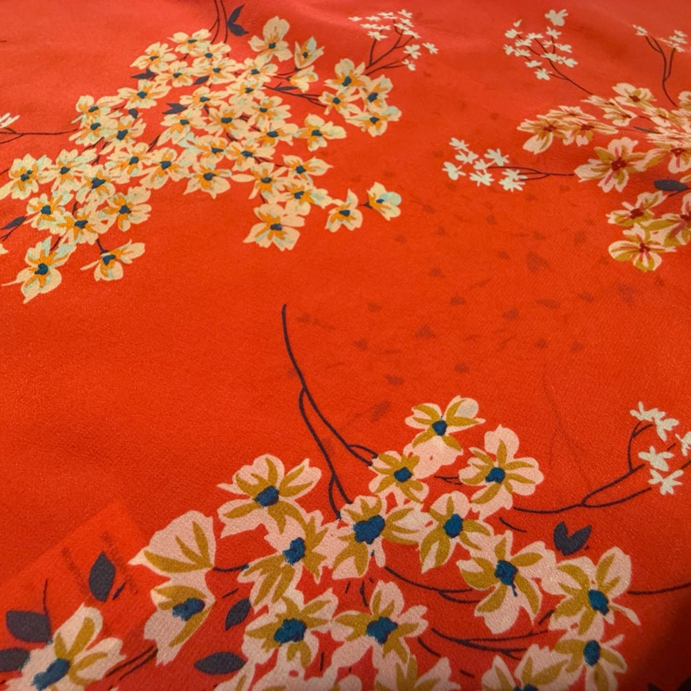 REBECCA TAYLOR Coral Phlox Floral Flutter Silk Blouse Size6/Small MSRP$250 - Picture 12 of 12